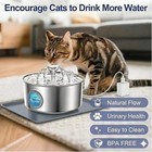 Stainless Steel Cat Water Fountain 3 2l Pet Drinking Fountain Dispenser For Cats