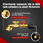 Propane Tank Elbow Refill Filler Adapter With Gauge For 1-20lb Bottle Tank Grill