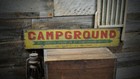 Campground Wood Sign - Rustic Hand Made Vintage Wooden Sign