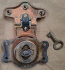 Antique Yale   Towne Brass Trunk Lock   Key   Chest  Rare Vintage Hardware Parts