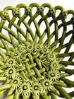 Maison Pichon Uz  s France Woven French Pottery Basket Green Bowl 9 25  X 4 5 
