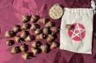 Elder Futhark Rune Set Burned On Natural Red Oak Acorns Muslin Bag