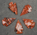 5 Mahogany Obsidian Points 1 5  To 1 3  Dragon Spear Knife Blade Arrowhead I-654