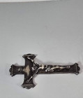 Antique Cast Metal Casket Crucifix Inri Coffin Plaque 4 5x8  60 