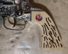    vintage Nichols Mustang 500 Toy Cap Gun Cowboy Wild West Shooter Gold Trim