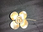 Lot Of 5 Gold Tone Metal Brooch Pins Animal Floral Butterfly Fish Rhinestone