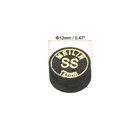 4pcs 12mm Pool Cue Tips Super Soft Laminated Glue-on Billiard Stick Tips  Black