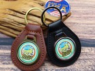 Nos New Rare Vintage 1970s Dodge Van Genuine Leather Key Chain Ring Fob Nos