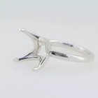 6mm Square Shape Semi Mount 925 Sterling Silver Ring Solitaire Ring For Women