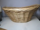 Willow Wicker Laundry Basket Oval - Large 22  By 17  - Sturdy Good Condition