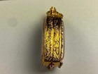 Vintage Carved Sitting Buddha Amulet In Jeweled Golden Case And 24  Necklace