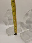 Vintage Le Smith Frosted Glass Rearing Horse Bookends Art Deco Pair 8  Satin