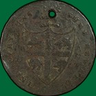 1793 Warwickshire Birmingham Halfpenny Conder Token Fine F Coin  Holed  33813