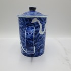 Chinese Porcelain Tea Mug With Lid Dragons Blue White