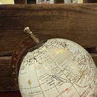 World Map Globe Brass Antique Ornament Metal Stand Political Table Top Globe
