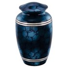 Handcrafted Blue Cremation Urn For Ashes  - Durable Brass Adult Funeral Memorial