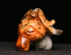 3cm Old Chinese Dynasty Natura Jade Carve Sheep Head Animal Amulet Pendant