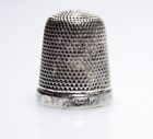 Antique Sterling Silver Size 17 Etched Sewing Thimble English Hallmarked