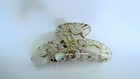 Long Clear Light Gray Iridescent Abalone Sea Shell Effect Hair Claw Clip