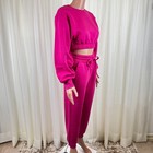 Zenana 2 Pcs Crop Sweatshirt Tracksuit Jogger Pants Set Outfit Active Lounge Lg