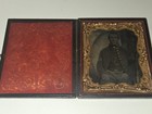 1860s Cased Tintype Of Rugged Civil War Soldier Officer