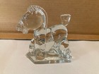 Vintage Heisey Oscar  spark Plug  Glass Crystal Horse Figure Clear No Markings