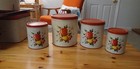 Vintage 50 s Decoware 4pc Canister Set  hw19 