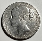 1845 British Crown - Victoria British Silver Coin - Fine Details  925 Scarce