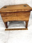 Antique Stool Cricket Wooden Lift Top 12x8x10 High Pine Original 19thc 