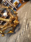 Vintage French Tri-lit Floral Gilted Brass Ceiling Light hallway Lantern Hanging