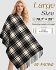 Avisky Womens Oversized Plaid Winter Scarf - Long Warm Shawl  Large