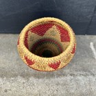Vintage Antique Native American Hand Woven Geometric Basket 5    Tall 1900 s