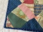 Vintage Antique Patchwork Quilt Table Topper  Early 1900   s  Four Patch  Crazy