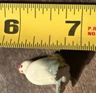 Vintage  White Gray Red Glossy  Chicken Figurine  Animal Theme