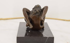 Bronze Sculpture Statue Woman Marble Two Deco Rare Decor Art Lady