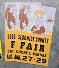 4 Antique Vintage County Fair Poster New Old Stock Nos