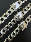 Italy Flat Curb Cuban Link Chain Necklace Real 925 Sterling Silver Box Clasp