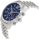 Michael Kors Lexington Mk8280 Chronograph 45 Mm Navy Dial Silver Tone Wristwatch