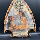 Gordon s Speciaties Native American Print On Wood Lacquered Arrowhead Clock