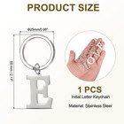 Initial Letter Keychain  Men Women A-z Key Ring  Silver  letter E 