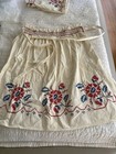 Vintage Apron Half Waist Floral Embroidered  Country  Cottagecore Handmade Set 2