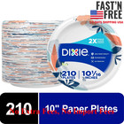 2 Pack Dixie Disposable Paper Plates  10   2x Stronger   Multi-color  210 Count