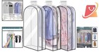 Heavy Duty Waterproof Suit Covers  40  With Gussets - 3 X Clear Garment Bags