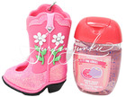 Bath Body Works Pocketbac Hand Sanitizer Gel Holder Pink Cowboy Boot   Gel 2pc