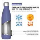 Watersy Stainless Steel Water Bottle 17oz Insulated 17 Ounces  Deep Blue
