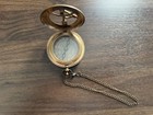 Nautical Vintage Antique Victoria London Brass Pocket Compass With Leather Case