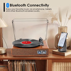 Vinyl Record Player Vintage 3 Speed Turntable Bluetooth With Upgraded Speakers  