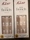 2x kiss Salon  French Nails Size Petite new inbox  Full Cover Nails Box Of 24