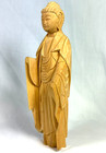 Japanese Wood Amida Nyorai Buddha Standing Statue Figurine Vintage