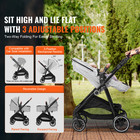 Convertible Baby Infant Stroller Foldable Pushchair W  Bassinet Light Grey